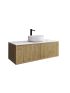 1200mm Prime Oak Wall Hung Bathroom Vanity Left Drawer Grooved MDF Cabinet Only