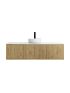 1500mm Prime Oak Wall Hung Bathroom Vanity 2 Drawers Grooved MDF Cabinet Only