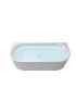 1700mm Back To Wall Bathtub Oval Gloss White Acrylic Rounded Edge