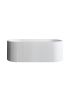 1700mm Freestanding Grooved Ripple Oval Gloss White Acrylic Bathtub