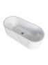 1700mm Freestanding Grooved Ripple Oval Gloss White Acrylic Bathtub