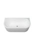 1700mm Back To Wall Grooved Ripple Oval Gloss White Acrylic Bathtub