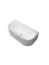 1700mm Back To Wall Grooved Ripple Oval Gloss White Acrylic Bathtub