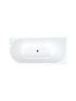 1700mm Freestanding Grooved Right Corner Fit Gloss White Acrylic Bathtub