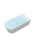 1700mm Freestanding Grooved Right Corner Fit Gloss White Acrylic Bathtub