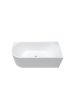 1500mm Freestanding Grooved Right Corner Fit Gloss White Acrylic Bathtub No Overflow