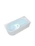 1500mm Freestanding Grooved Right Corner Fit Gloss White Acrylic Bathtub No Overflow