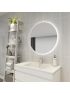 750mm 3 Color Round Backlit Bathroom LED Mirror Dustproof Smart Touch