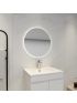 600mm 3 Color Round Backlit Bathroom LED Mirror Dustproof Smart Touch