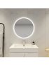 700mm Illuminated Round Bathroom LED Mirror With Touchless Switch 3 Color Lighting