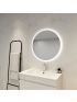 700mm Illuminated Round Bathroom LED Mirror With Touchless Switch 3 Color Lighting