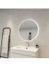 700mm 3 Color Round Backlit Bathroom LED Mirror Makeup Dustproof Smart Touch