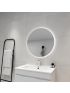 700mm 3 Color Round Backlit Bathroom LED Mirror Makeup Dustproof Smart Touch