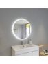 800mm Illuminated Round Bathroom LED Mirror With Touchless Switch 3 Color Lighting