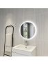 600mm Illuminated Round Bathroom LED Mirror Make Up With Touchless Switch 3 Color Lighting