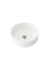 350x350x120mm Round Gloss White Ceramic Above Counter Basin Non-overflow