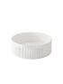 400x400x130mm Round Fluted Goss White Ceramic Basin Ribbed Art Basin Above Counter Basin