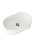 490x310x130mm Pill Fluted Gloss White Ceramic Basin Ribbed Art Basin Above Counter Basin