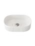 490x310x130mm Pill Fluted Gloss White Ceramic Basin Ribbed Art Basin Above Counter Basin