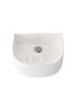 400x350x130mm Arch Fluted Gloss White Ceramic Basin Ribbed Art Basin Above Counter Basin