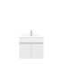 600mm 2-Door Narrow Wall Hung MDF Gloss White Bathroom Vanity Cabinet Only