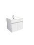 600mm 2-Door Narrow Wall Hung MDF Gloss White Bathroom Vanity Cabinet Only