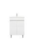 600mm 2-Door Narrow Freestanding With Legs MDF Gloss White Bathroom Vanity Cabinet Only