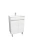 600mm 2-Door Narrow Freestanding With Legs MDF Gloss White Bathroom Vanity Cabinet Only