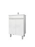 600mm 2-Door Narrow Freestanding With Legs MDF Gloss White Bathroom Vanity Cabinet Only