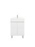 600mm 2-Door Freestanding With Legs MDF Gloss White Finish Bathroom Vanity Cabinet Only