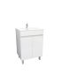 600mm 2-Door Freestanding With Legs MDF Gloss White Finish Bathroom Vanity Cabinet Only