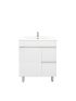 750mm Narrow Freestanding With Legs MDF Gloss White Left/Right Drawers Bathroom Vanity Cabinet Only