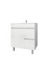 750mm Narrow Freestanding With Legs MDF Gloss White Left/Right Drawers Bathroom Vanity Cabinet Only