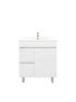 750mm Narrow Freestanding With Legs MDF Gloss White Left/Right Drawers Bathroom Vanity Cabinet Only  