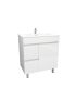 750mm Narrow Freestanding With Legs MDF Gloss White Left/Right Drawers Bathroom Vanity Cabinet Only  