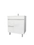 750mm Narrow Freestanding With Legs MDF Gloss White Left/Right Drawers Bathroom Vanity Cabinet Only  