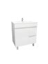 750mm Freestanding With Legs MDF Gloss White Left/Right Drawers Bathroom Vanity Cabinet Only