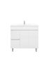 900mm Narrow Freestanding With Legs MDF Gloss White Left/Right Drawers Bathroom Vanity Cabinet Only