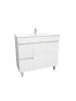 900mm Narrow Freestanding With Legs MDF Gloss White Left/Right Drawers Bathroom Vanity Cabinet Only