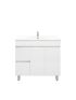 900mm Freestanding With Legs MDF Gloss White Left/Right Drawers Bathroom Vanity Cabinet Only