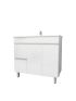 900mm Freestanding With Legs MDF Gloss White Left/Right Drawers Bathroom Vanity Cabinet Only