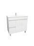 900mm Freestanding With Legs MDF Gloss White Left/Right Drawers Bathroom Vanity Cabinet Only