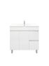 900mm Freestanding With Legs MDF Gloss White Left/Right Drawers Bathroom Vanity Cabinet Only