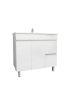 900mm Freestanding With Legs MDF Gloss White Left/Right Drawers Bathroom Vanity Cabinet Only