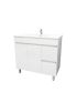 900mm Freestanding With Legs MDF Gloss White Left/Right Drawers Bathroom Vanity Cabinet Only