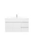 900mm Wall Hung MDF Gloss White Left/Right Drawers Bathroom Vanity Cabinet Only