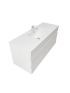 1200mm 2-Door 4-Drawer Wall Hung MDF Gloss White Finish Bathroom Vanity Cabinet Only