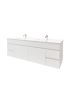 1500mm 2-Door 4-Drawer Wall Hung MDF Gloss White Finish Bathroom Vanity Cabinet Only