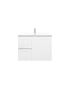 750mm Wall Hung Matte White Linear Surface Bathroom Cabinet With Left Hand Drawers Cabinet Only