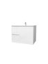 750mm Wall Hung Matte White Linear Surface Bathroom Cabinet With Left Hand Drawers Cabinet Only